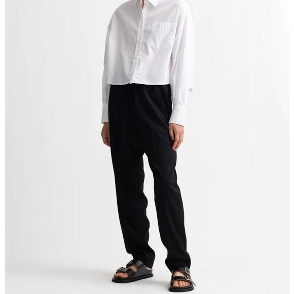 MARIA MCMANUS Recycled Viscose Drawstring Pant in Black {G26} - Picture 1 of 8